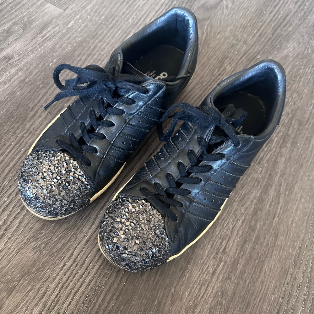 Adidas Superstar 80s Metal Toe Black Leather Sneakers - Picture 3 of 14